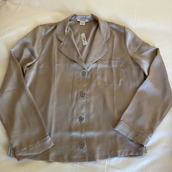 Madewell Night Stars Satin Bedtime Long-Sleeve Pajama Top - Picture 9 of 11